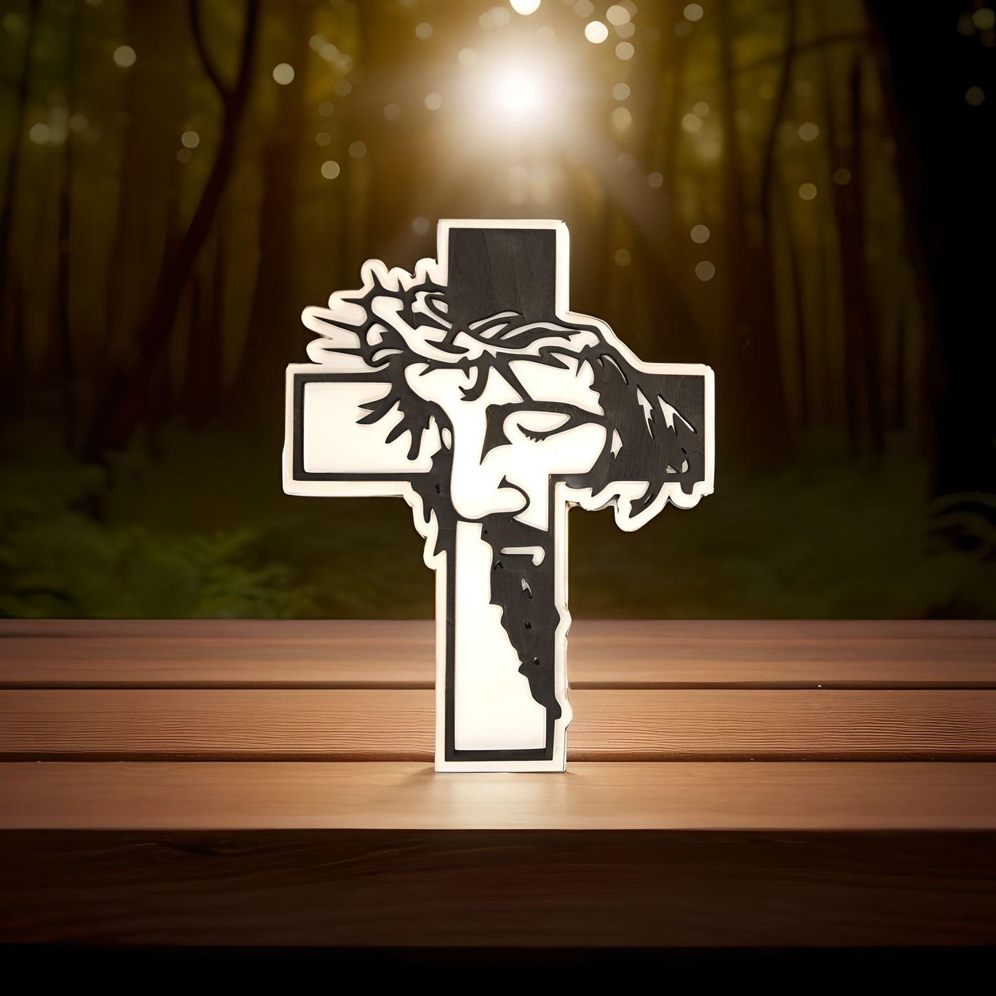Jesus' Face on a Cross Sign