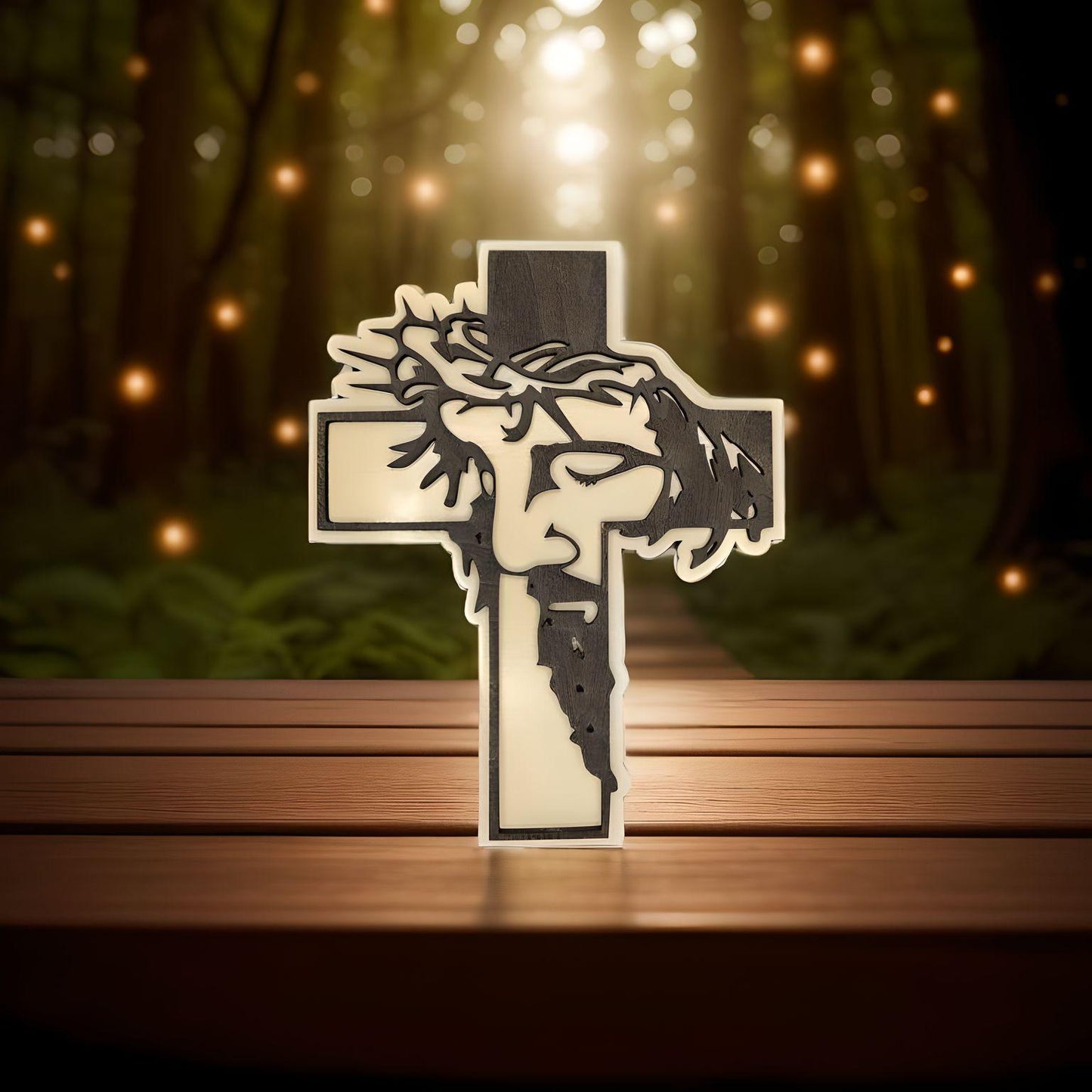 Jesus' Face on a Cross Sign