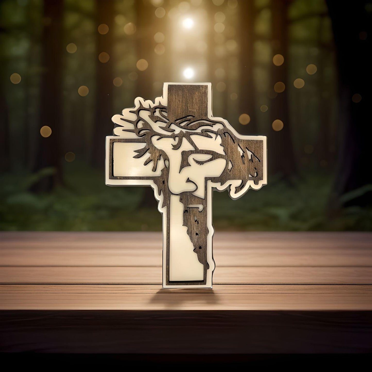 Jesus' Face on a Cross Sign