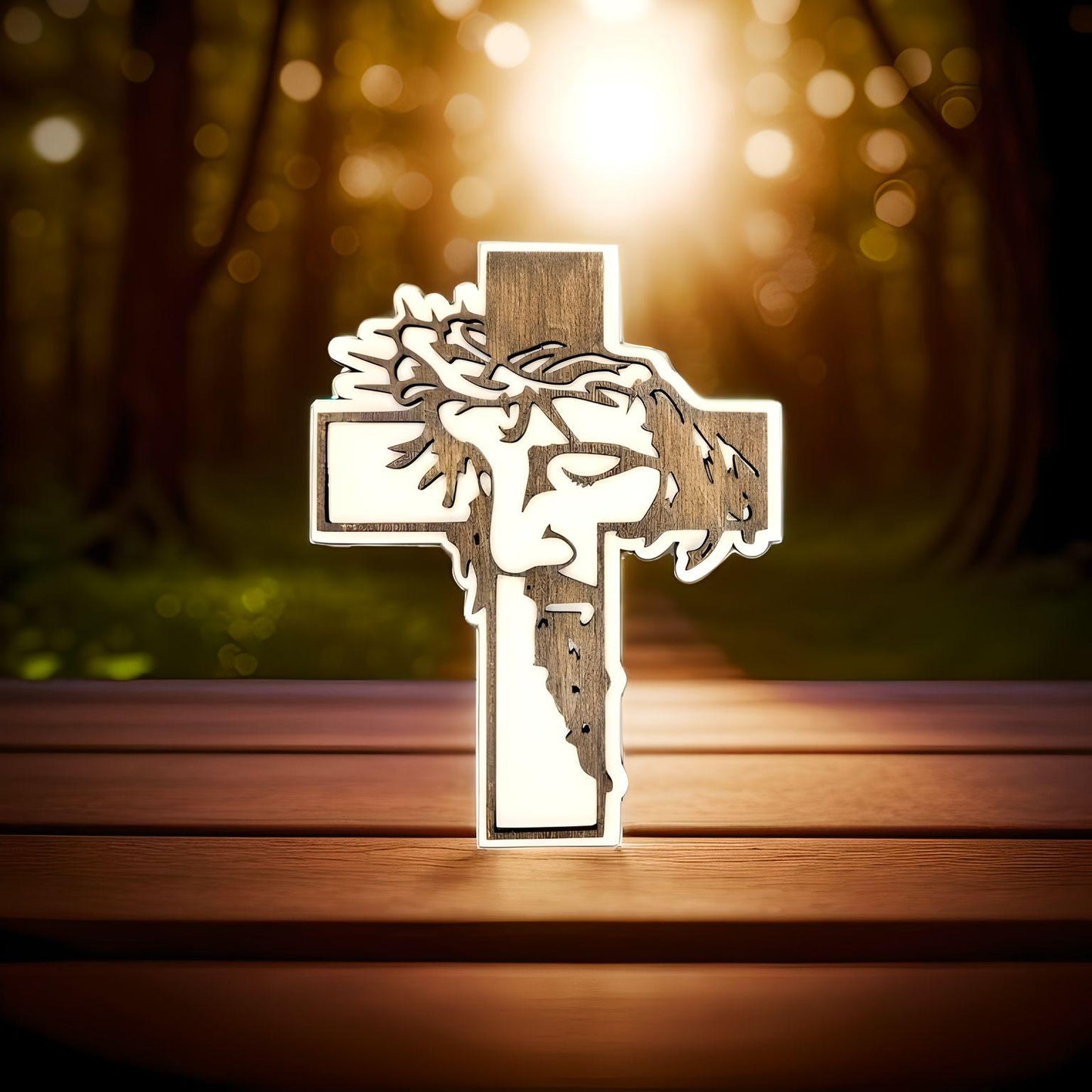 Jesus' Face on a Cross Sign