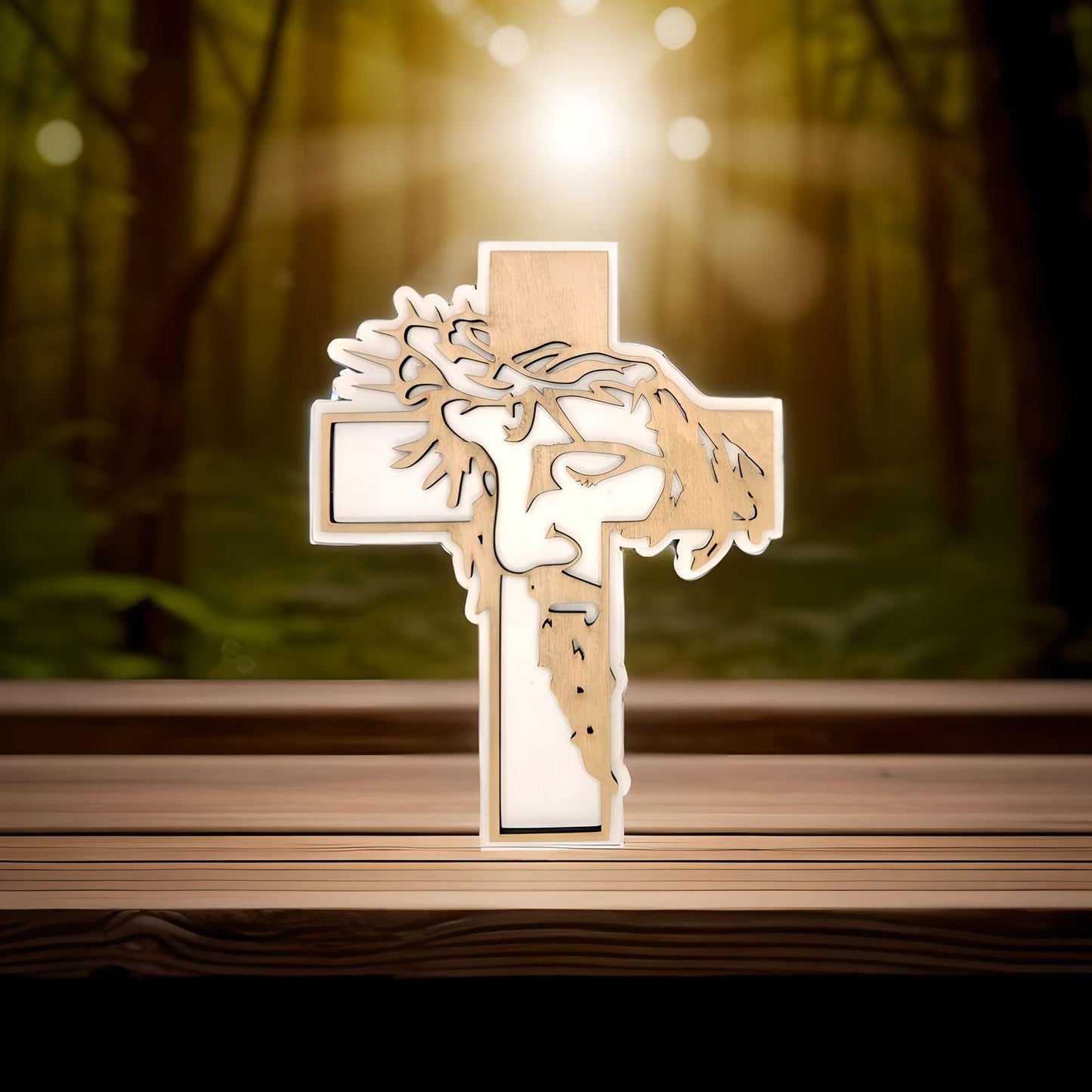 Jesus' Face on a Cross Sign