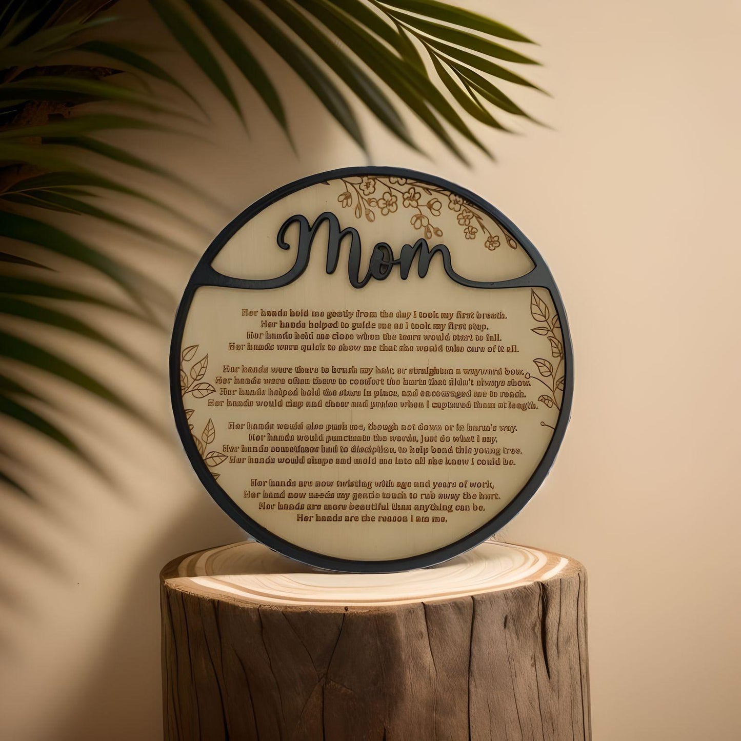 Poem for Mom Engraved on Wood