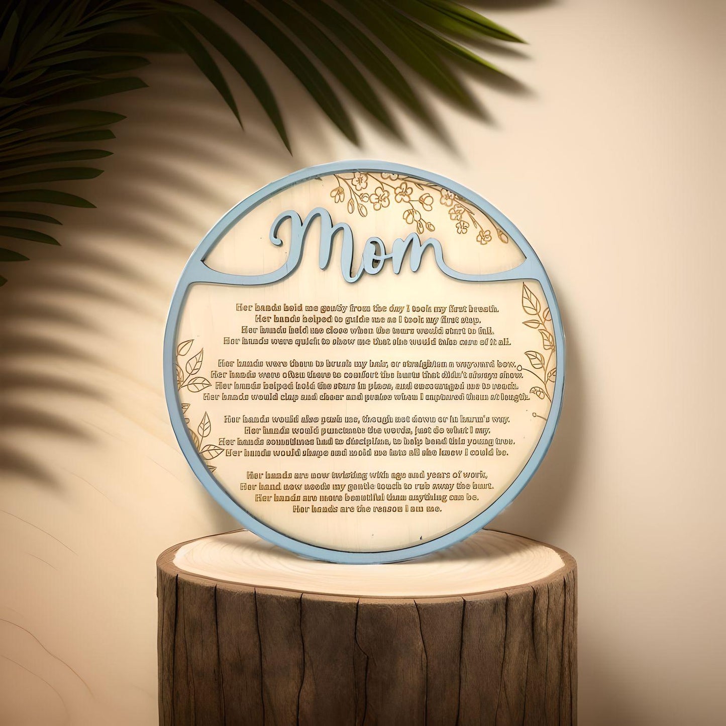 Poem for Mom Engraved on Wood