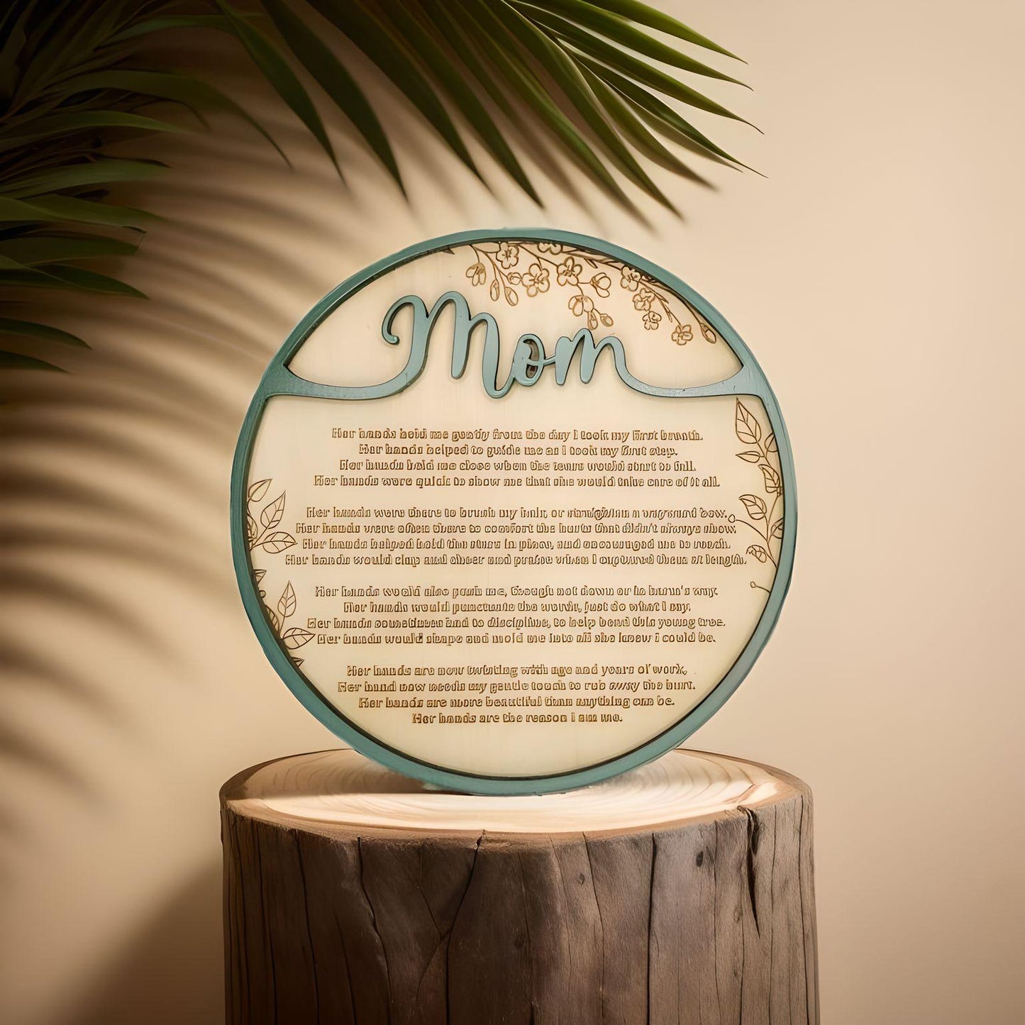 Poem for Mom Engraved on Wood