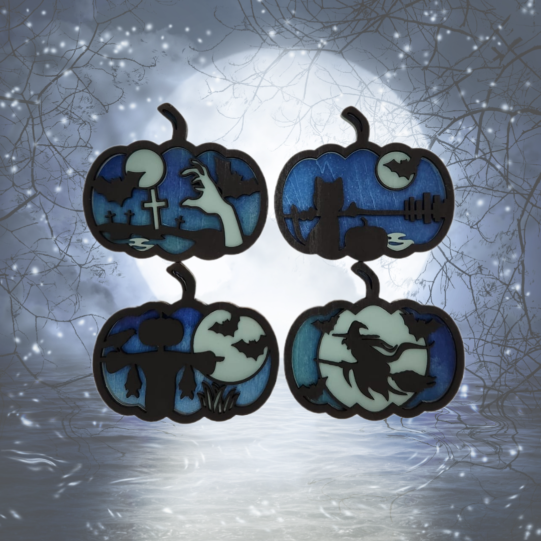 Pumpkin Halloween Magnets (Set of 4)