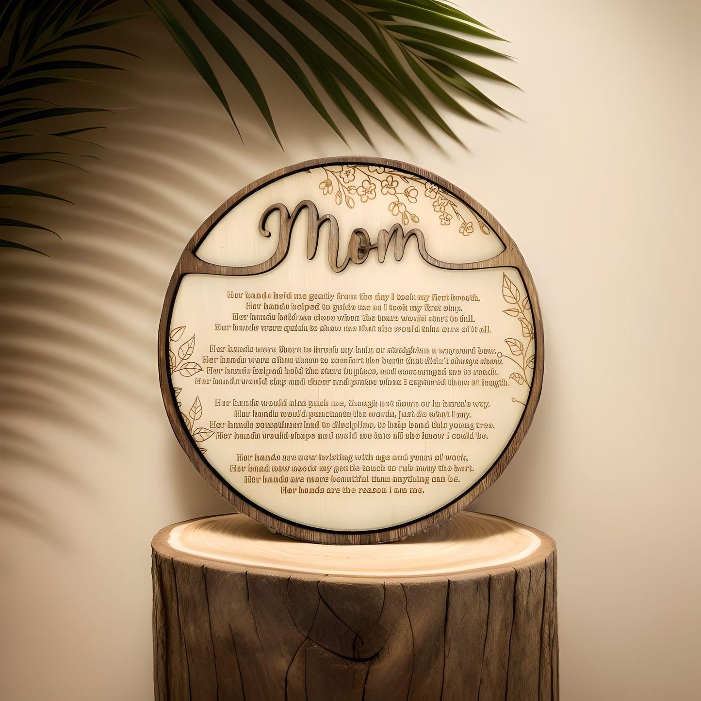 Poem for Mom Engraved on Wood