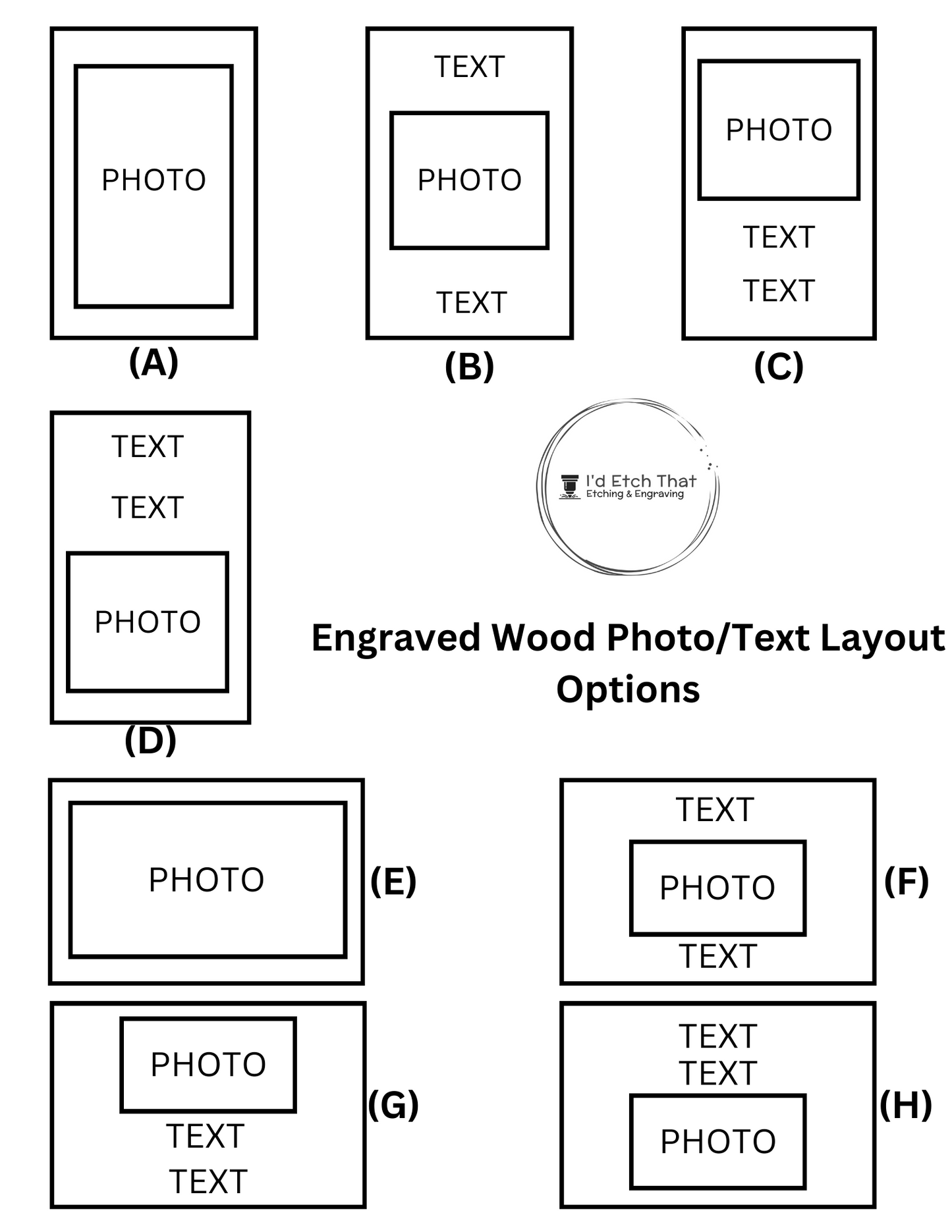 Self Standing Wood Photo I'd Etch That