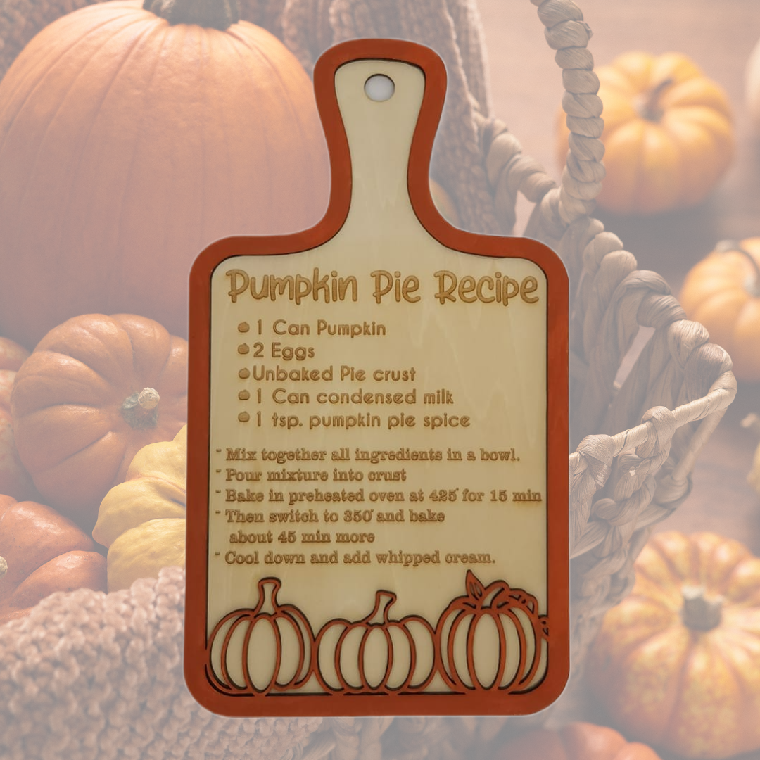 Pumpkin Pie Recipe Decorative Board