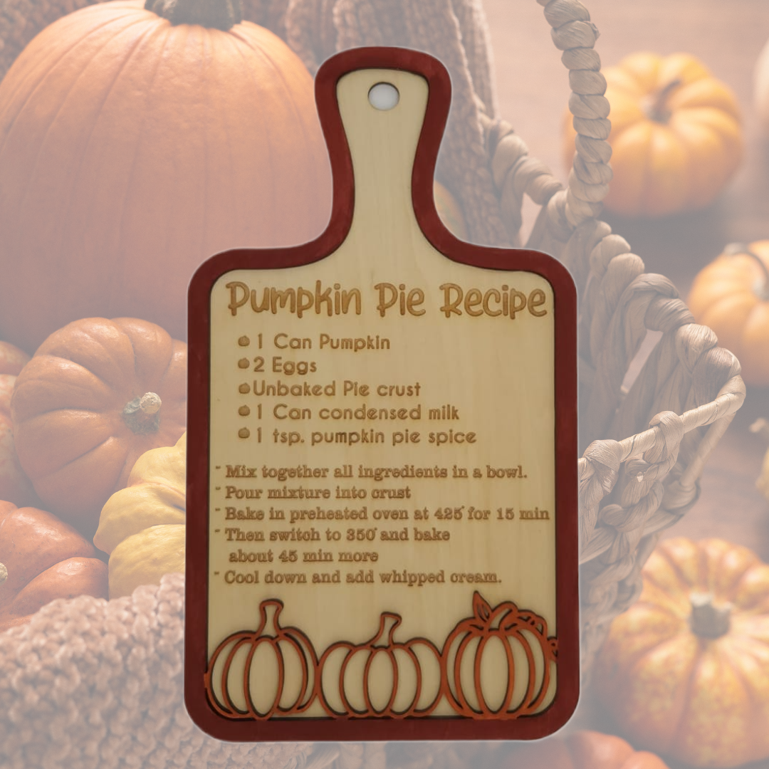 Pumpkin Pie Recipe Decorative Board