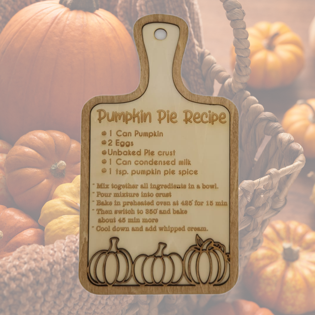 Pumpkin Pie Recipe Decorative Board