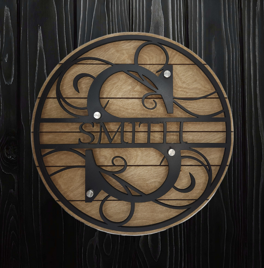 Round Sign w/ Monogram